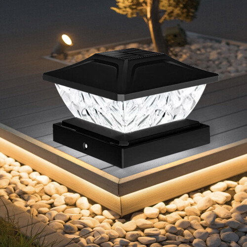 Solcellelamper til stolpekapper til 4x4x6 tommer vinylstolper 2