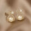 Pearl Drop Earrings with Bow Design for Women 1 Pair 4