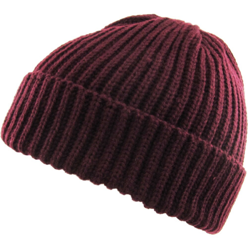 Geribbelde wintermuts/skimuts met dikke boord 1