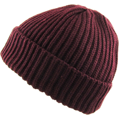 Geribbelde wintermuts/skimuts met dikke boord 2