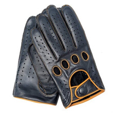 Men's Leather Driving Gloves Full Finger Breathable Unlined