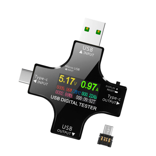 Δοκιμαστής USB τύπου C2 σε 1 με οθόνη IPS LCD 1 τεμάχιο 2