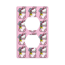 Hello Kitty juleprint vægpanel med 2 stikkontakter, dekorativ stikkontaktdæksel i PC-materiale, 2,76x4,5 tommer, kompatibel med standard