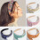 Cerchietto per capelli da donna con strass, elastico largo 2
