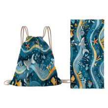 Beach Towel Bag Microfiber 70x140cm + Drawstring Backpack