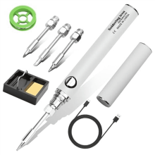 Cordless Soldering Iron Kit White 3-Temp USB Rechargeable