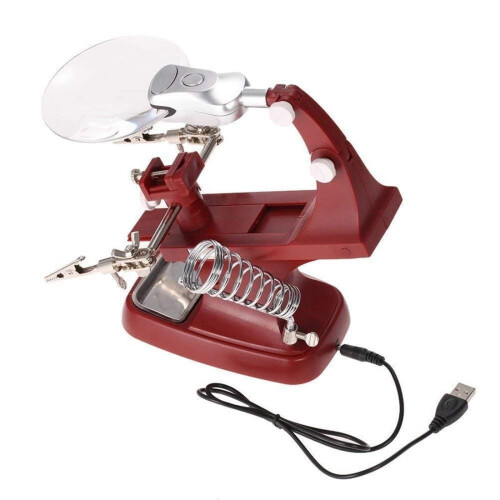 LED Soldering Iron Magnifier 3X/4.5X USB Powered