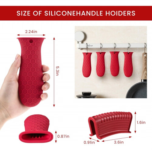 Silikone varmehåndtagsholdere blå 8 stk. 1