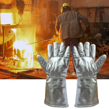Aluminum Foil Radiation Protection Gloves 5-Finger Heat