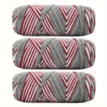 Knitting Wool Ball Soft 8-Strand Milk Cotton 3 Pack 100g