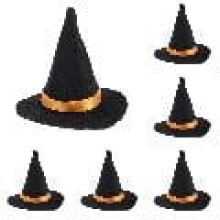 5Pcs Mini Witch Hats for Halloween Decor, Bottle Decor, DIY Hair Accessories & Party Favors – Compatible with Halloween Crafts