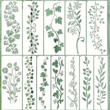 Large Reusable Flower Stencils (12pcs) for Wood, Walls & DIY Home Decor – Compatible with Garden Fence Art