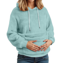 Dameshoodie met dierenprint, blauw, XXL, lange mouwen