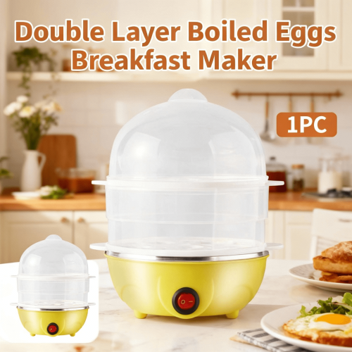 Electric Egg Cooker Double Layer 14-Cup Stainless Steel