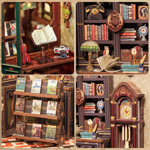 Κιτ Book Nook Ξύλινο 3D Παζλ Μίνι Βιβλιοθήκη 139 τεμαχίων 1