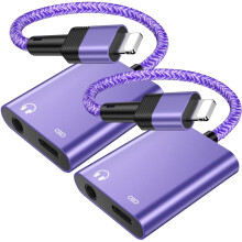 iPhone 2-i-1 hovedtelefonadapter med 3,5 mm jackstik og hurtig