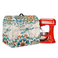 Waterproof Kitchen Mixer Dust Cover with Drawstring for 4.5–5 Qt Stand Mixers – Boho Mandala Flower Dragonfly Design, Compatible with KitchenAid