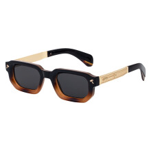 ZS-98358P Men's Polarized Sunglasses - European & American Retro Style, Small Square Frame, Trendy High-End Look, UV Protection Sunglasse