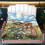 Ensemble de draps pour lit simple, motif floral teckel, 3 pièces 2