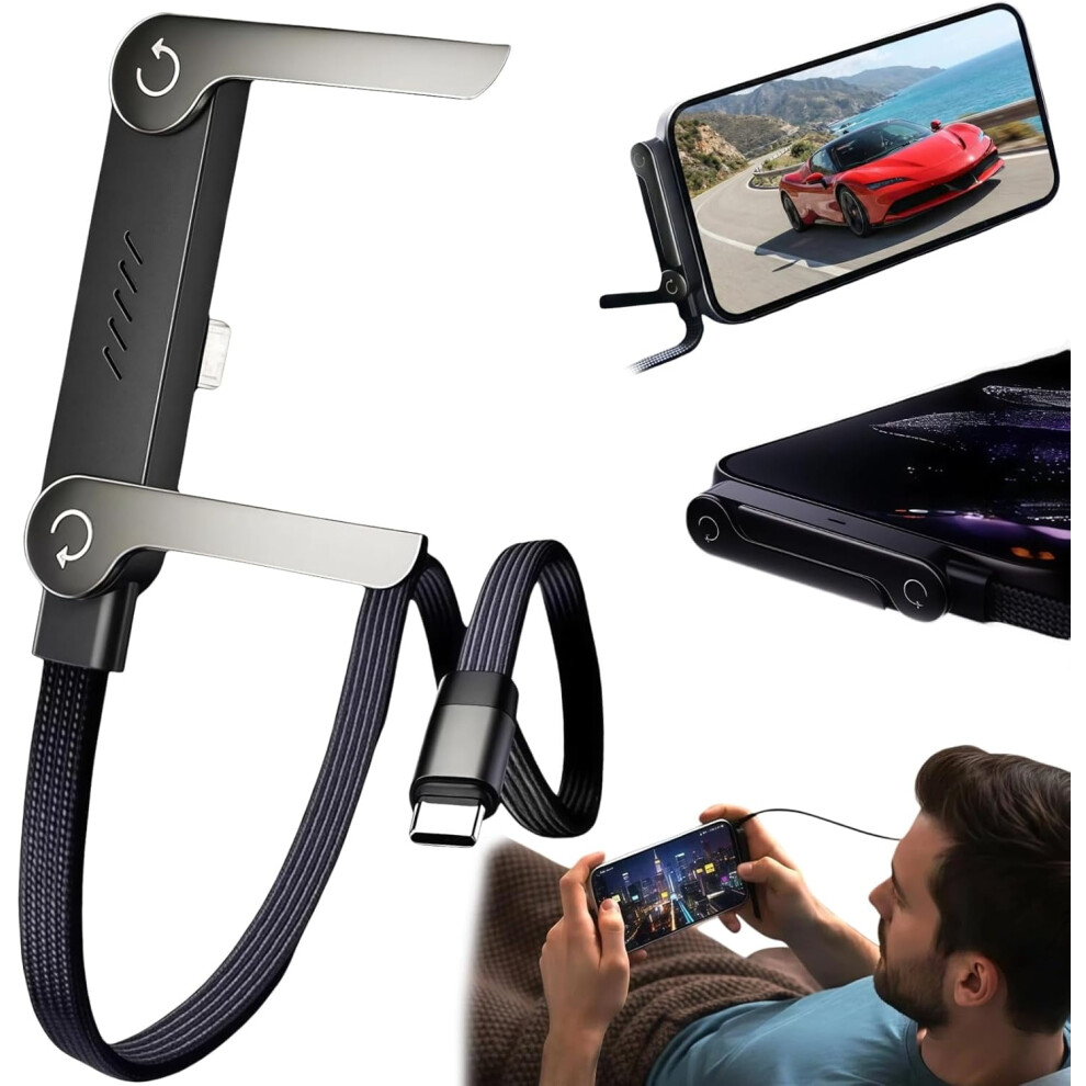 Usb-C Sideways Phone Charger With Built-In Stand 5 Ft 240W 9399596301389