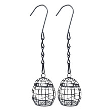 Outdoor Bird Feeder Set Wrought Iron 2-Pack