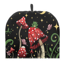 Mushroom Tea Cozy for Teapot, 12.9x10.4", with Hanging Ring – Dust Cover & Decorative Cover for Hotel/Restaurant/Tea Party