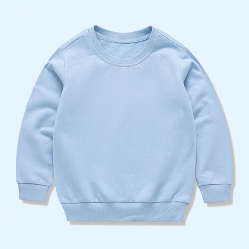 Kids' solid-color long sleeve round neck tee 1