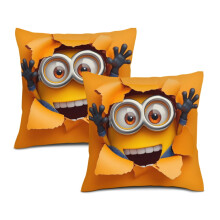Taie d'oreiller Minions imprimée recto verso 40 x 40 cm