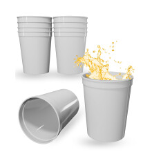 Gobelets en plastique blanc 473 ml (16 oz), lot de 10, sans BPA, compatibles lave-vaisselle