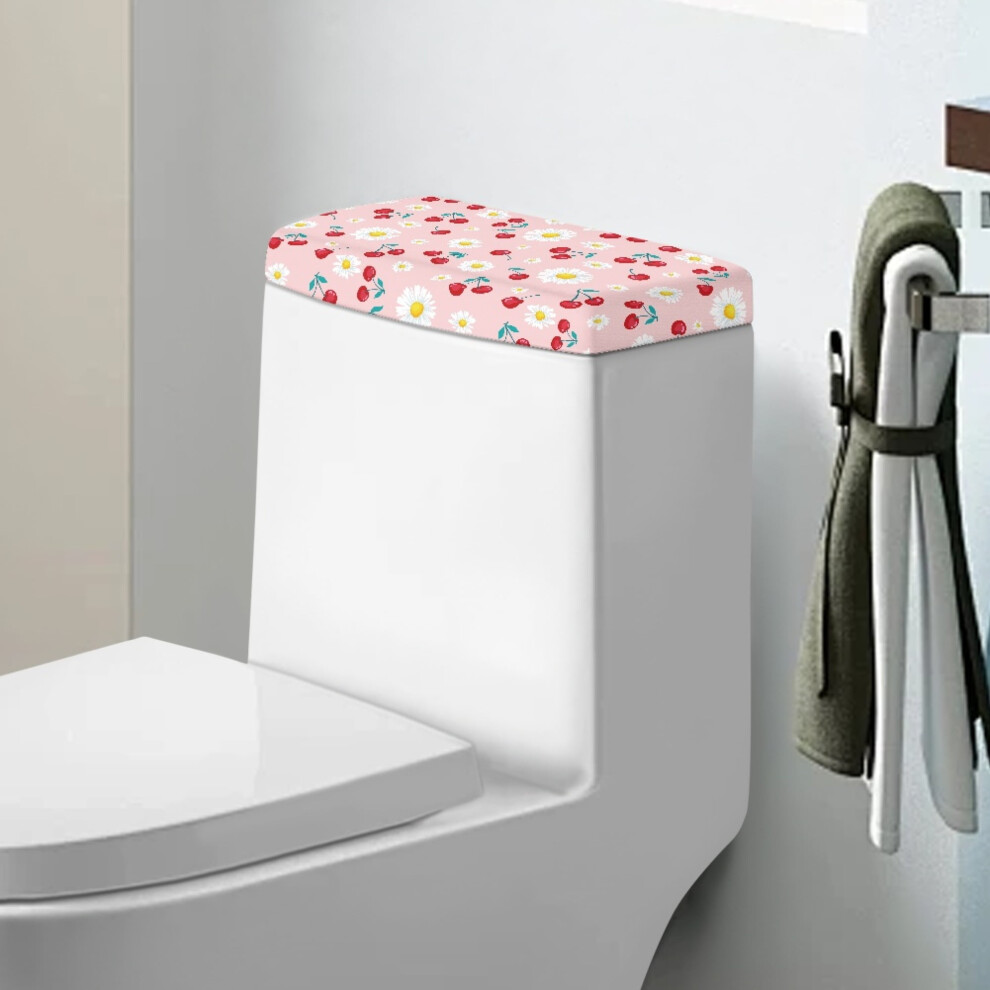 Cherry Daisy Toilet Tank Cover Lid With Elastic Bottom 968604520495