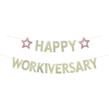50th Birthday Banner Gold Glitter Pre-Strung Set