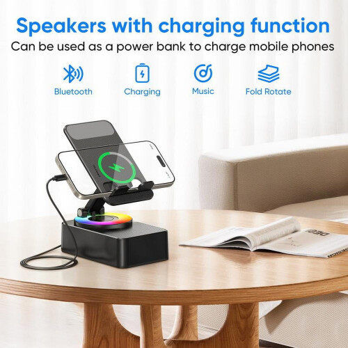 IMOLI Bluetooth-luidspreker met powerbank en telefoonhouder 1