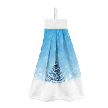 Lot de 2 serviettes de Noël à motif sapin et flocons de neige
