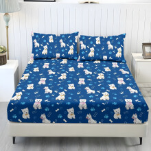 Ensemble de draps rafraîchissants Twin XL en polyester imprimé pattes de Westie bleues3