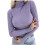 Women's Turtleneck Sweater Ribbed Knit Fitted Pullover 1