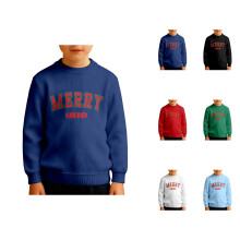 Sweat-shirt thermique à manches longues et col rond imprimé pour enfants