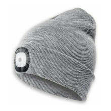 Morttic LED Beanie Cap Warm Knitted Winter Hat Light Grey