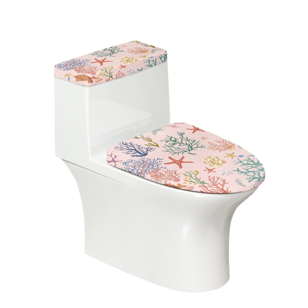 Toilet Dust Cover Set Stretch Elastic Fabric 17"X21" 2 Piece 939152674305