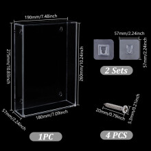Transparente Acryl-Wandvitrine für Bücher, 7 x 10 x 2 Zoll