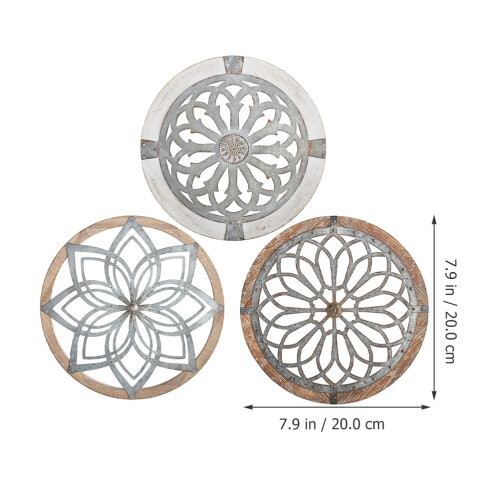 Acrylic Wall Pendant Retro Flower Decoration 3 pcs 1