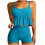 Costume da bagno tankini da donna con top corto e volant 1