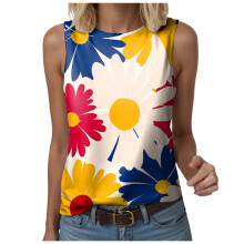 Women's Tank Top Summer Casual Crew Neck Sleeveless Loose