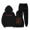Mädchen Winter-Set mit Kapuzenpullover und Hose, Schwarz 1