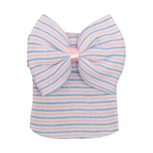 Bonnet bébé avec turban à nœud papillon