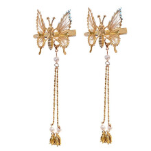 Metal Butterfly Hair Clips 3D Moving Golden Silvery