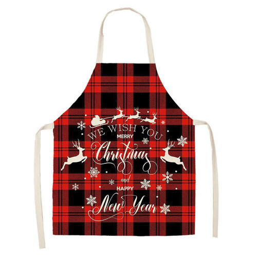 Christmas Kitchen Apron Buffalo Plaid 55x68cm