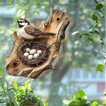 Wooden Bird Wall Hanging Ornament Rustic 2D Nature Decor 1