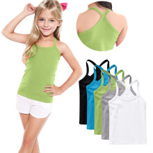 Girls Dance Tank Top Racerback Sleeveless Crop Top White