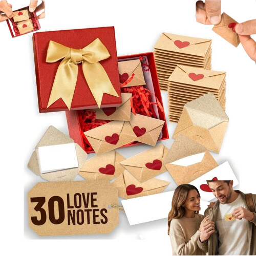 Love Notes Box with Mini Blank Cards and Envelopes