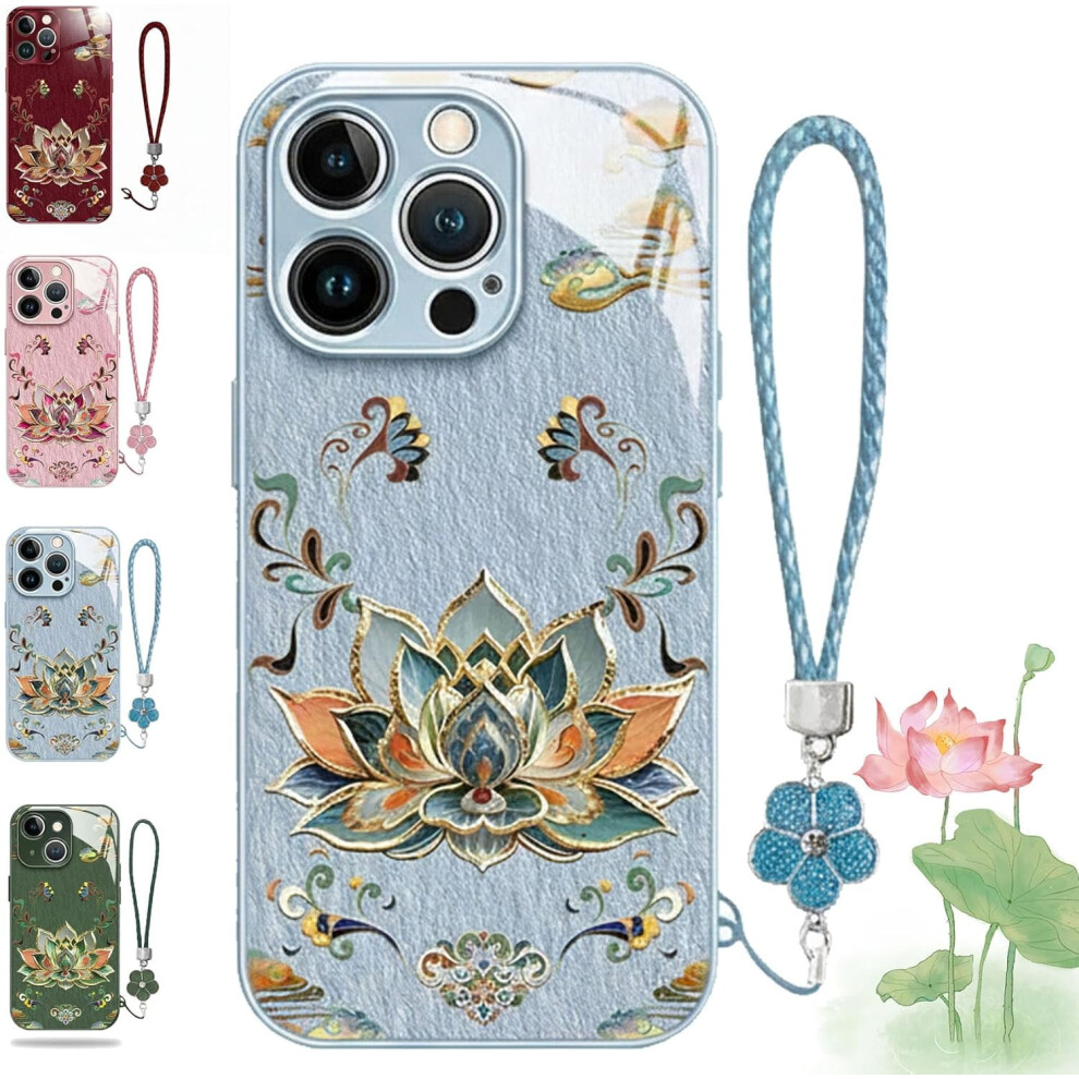 Dunhuang Lotus Lanyard Hard Case For Iphone 17Â12 Pro Max 968604539510